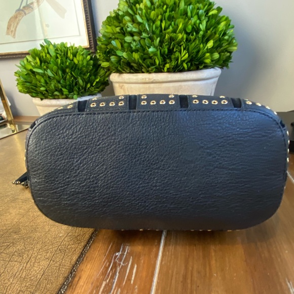 Michael Kors Brooklyn Grommet Pebble Leather and Suede Shoulder Crossbody Bag - Picture 11 of 13